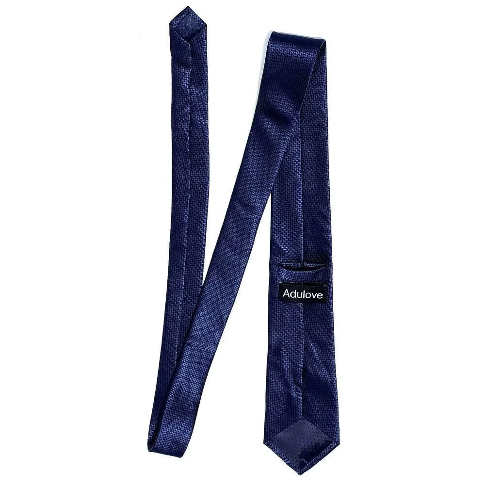 Adulove Blue Textured Embroidered Geometric  Tie